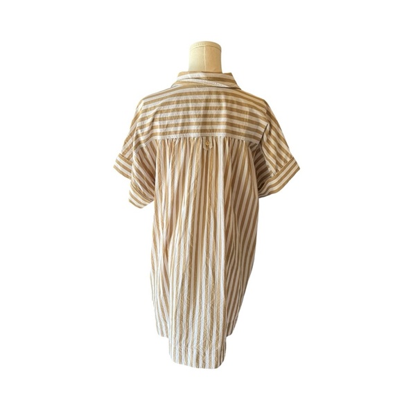 Madewell - Collared Button-Front Striped Mini Shirtdress Sz L - Picture 5 of 7